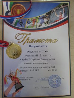 С победой в Кубке Республики Башкортостан по всестилевому каратэ